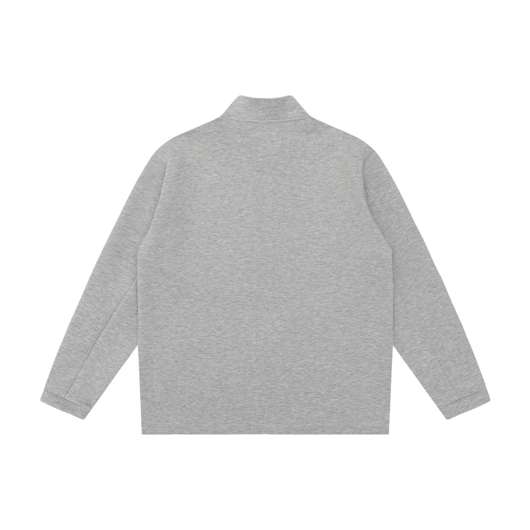 Unisex Minimalistische Kurzjacke mit Stehkragen und funktionalen Reißverschlusstaschen Drune