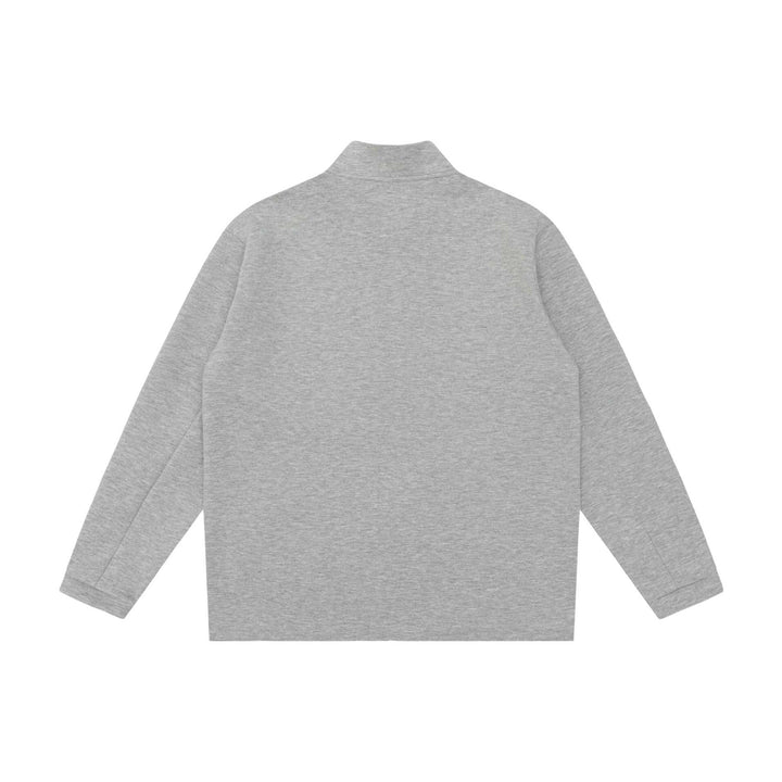 Unisex Minimalistische Kurzjacke mit Stehkragen und funktionalen Reißverschlusstaschen Drune