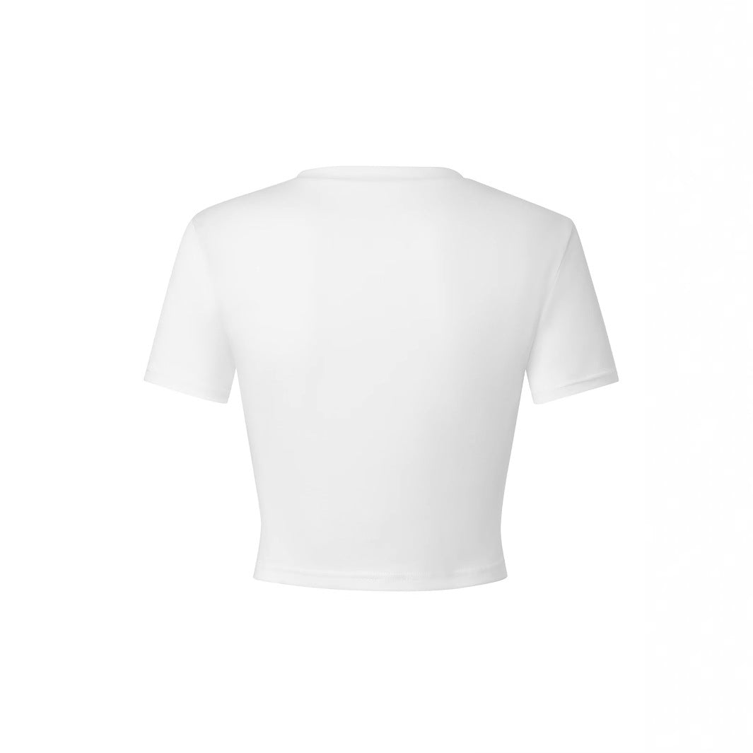 Damen figurbetontes Crop-T-Shirt aus atmungsaktivem Material Drune