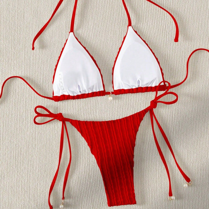 Damen Triangel-Bikini mit strukturierter Textur Drune