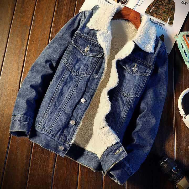 Herren Denimjacke mit warmem Teddyfutter Drune