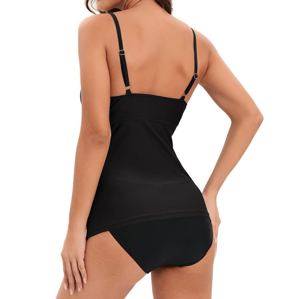 Damen Tankini-Set mit legerem Wickeldesign und stilvollen Rüschen Drune