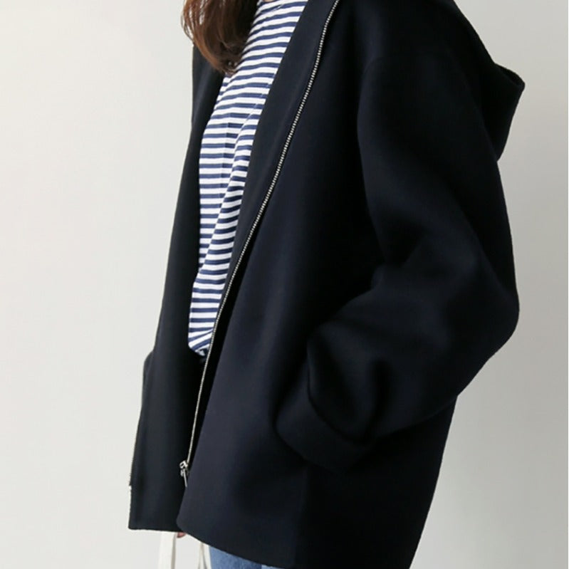 Damen Modische und elegante Kapuzenjacke aus weichem Material Drune