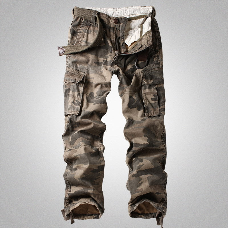 Herren Cargohose mit multifunktionalen Taschen und modernem Camouflagemuster Drune