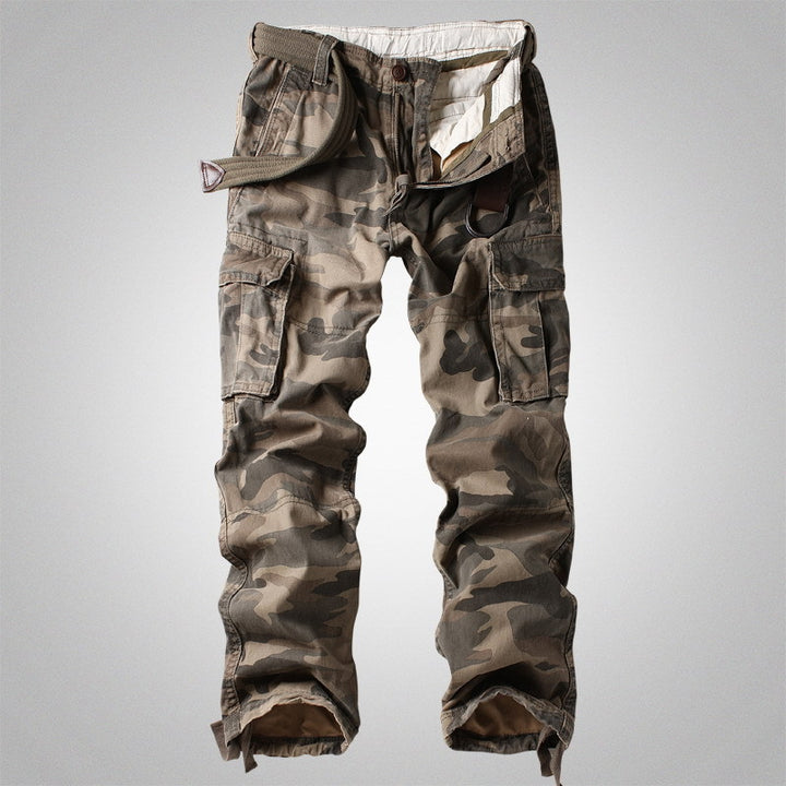 Herren Cargohose mit multifunktionalen Taschen und modernem Camouflagemuster Drune