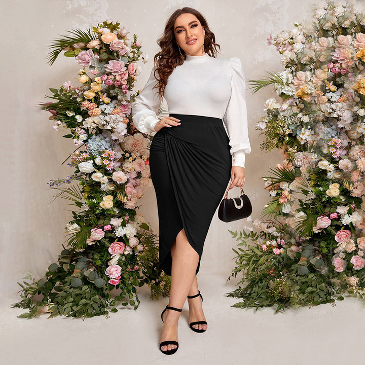 Damen Bleistiftrock mit elegantem Wickeldesign und hohem Schlitz Drune