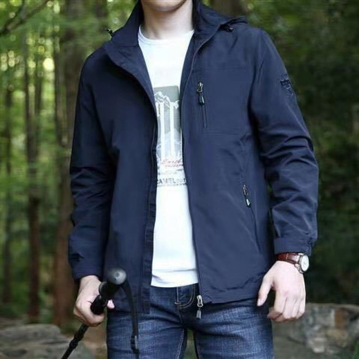 Herren Leichte Freizeitjacke mit hohem Kragen Drune