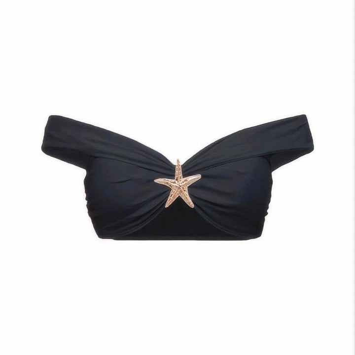 Damen Bikini-Set mit eleganter Wickelrock-Optik und modischem Stern-Applikation Drune