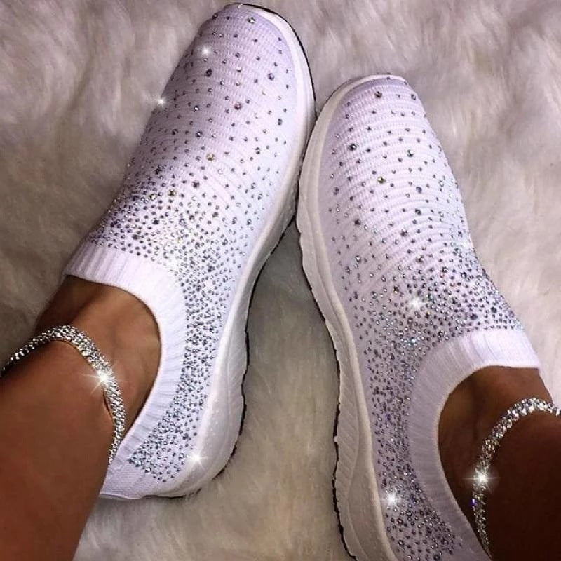 Damen Elastischer Strick‑Sneaker mit Schmucksteinbesatz Drune