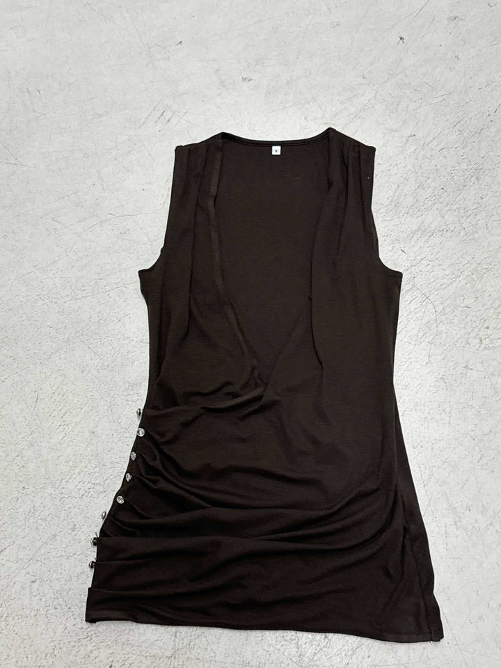 Damen eleganter Jumpsuit mit tiefem V-Ausschnitt und fließendem Material Drune