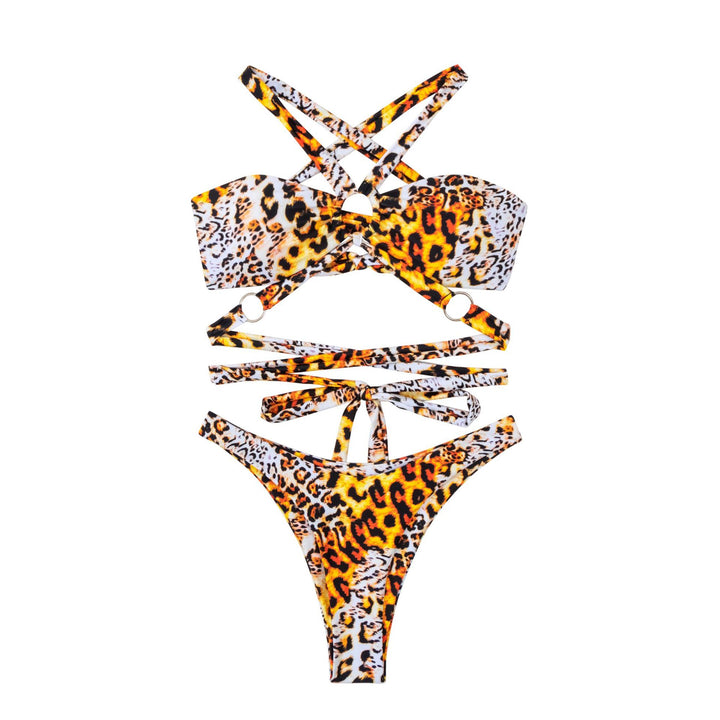 Damen Bandeau-Bikini mit modischem Schnitt und Ringdetails Drune