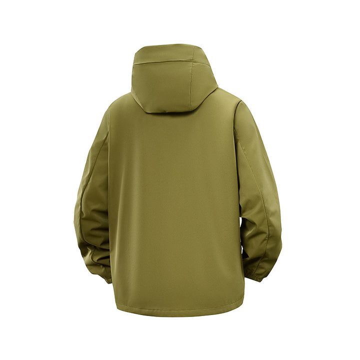 Herren Technische Softshell‑Hybridjacke mit Fleece‑Innenfutter und verstellbarer Kapuze Drune