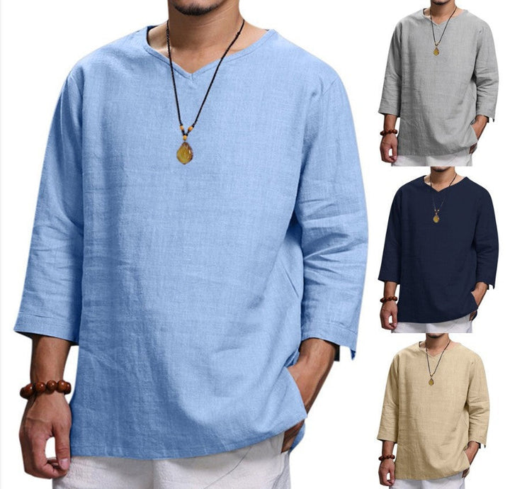 Herren Leichte Leinenbluse Drune
