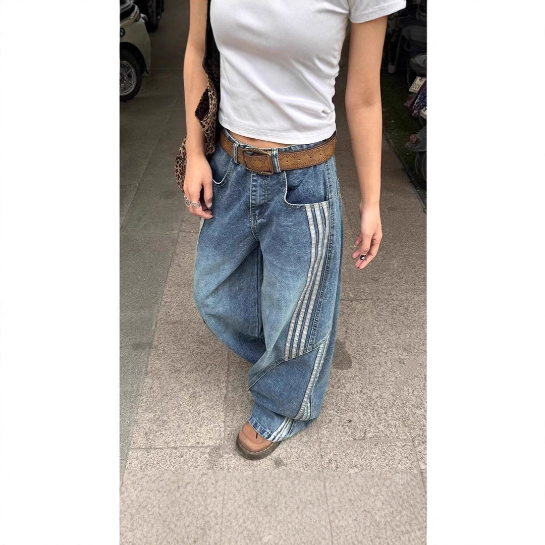 Damen Modische Weitbein-Jeans Drune