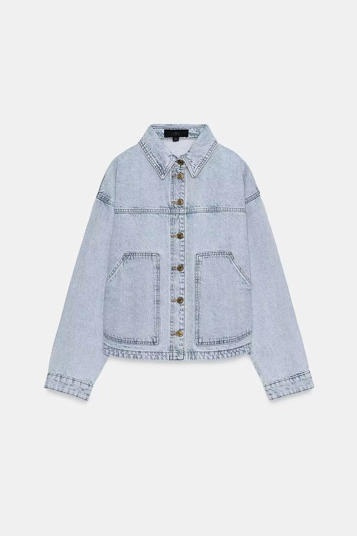 Damen Oversize-Workerjacke aus Baumwoll-Twill Drune