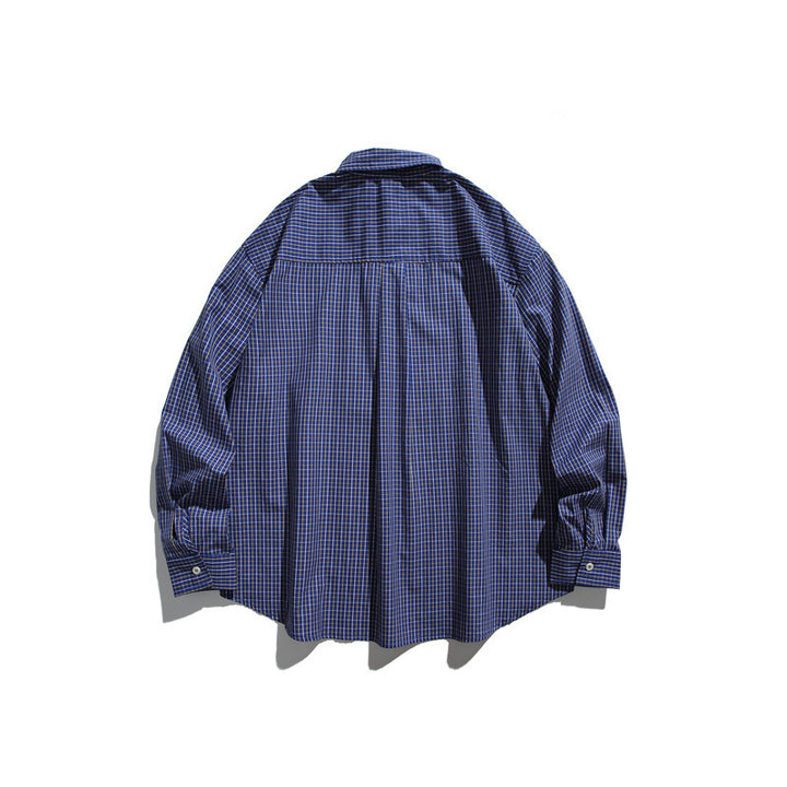 Unisex Lockeres Oversize-Karohemd mit Dropped-Shoulder und Brusttasche Drune