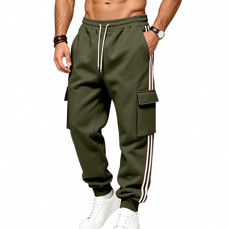 Herren Cargo-Jogginghose mit Cargo-Taschen und seitlichen Kontraststreifen Drune
