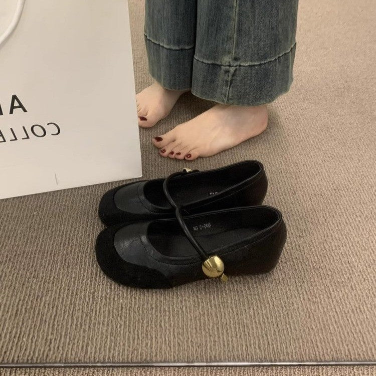 Damen elegante Mary Jane Ballerinas mit modischen Schnallen Drune