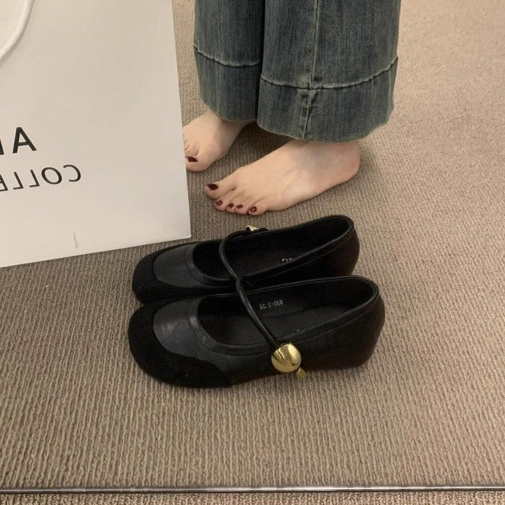 Damen elegante Mary Jane Ballerinas mit modischen Schnallen Drune