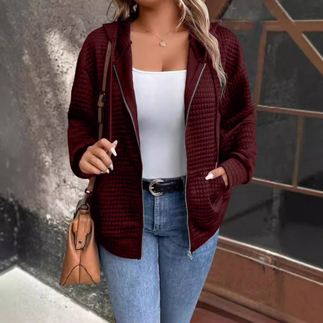 Damen Steppjacke mit Kapuze und Reißverschluss Drune