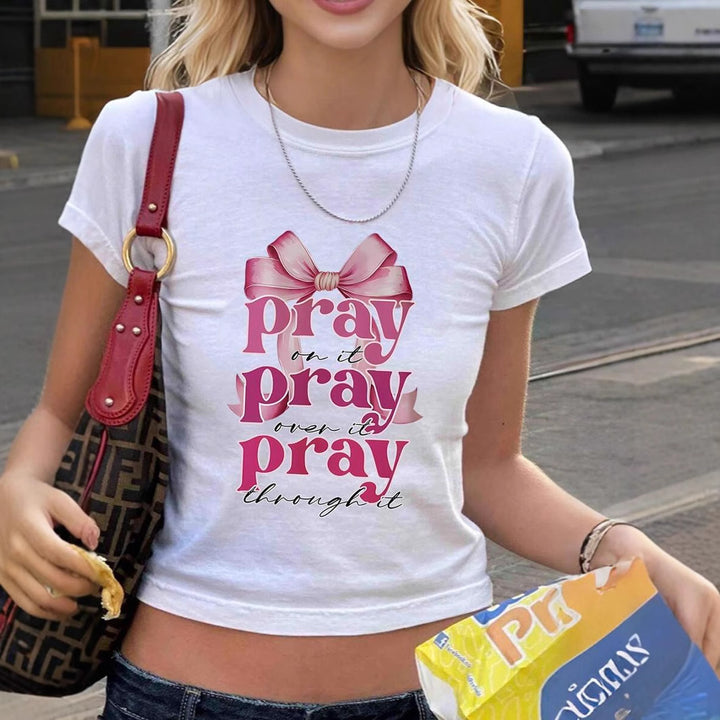 Damen ärmelloses T-Shirt mit inspirierendem Spruch und verspieltem Schleifenmotiv Drune