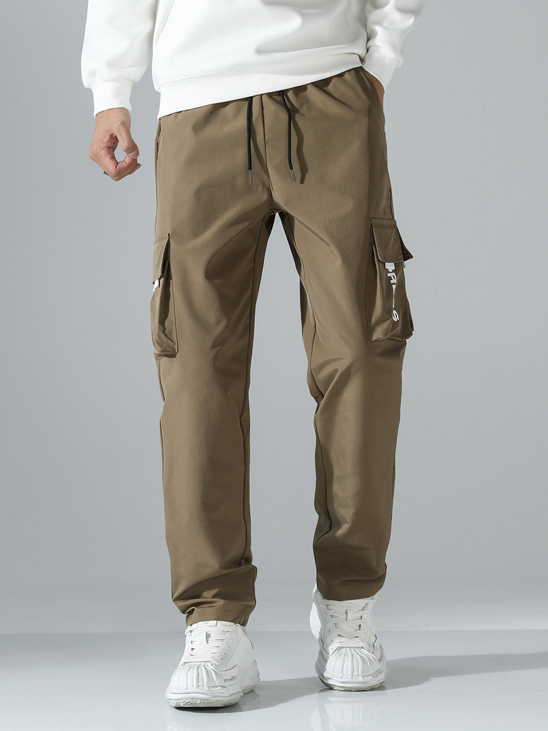 Herren Tapered Cargo-Jogginghose mit elastischem Tunnelzug, multifunktionalen Klapptaschen & ergonomischen Nähten Drune
