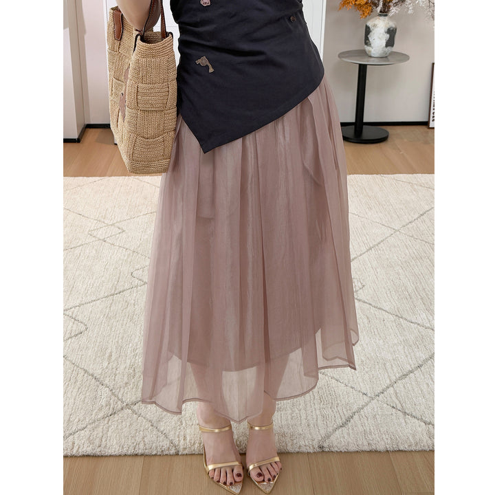 Damen Eleganter und fließender Midirock Drune