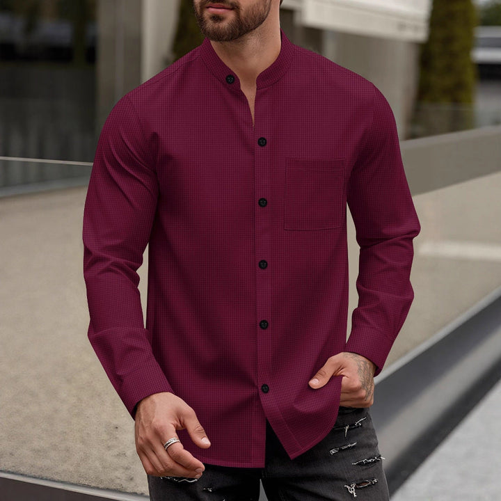 Herren Elegantes Hemd mit Stehkragen Drune