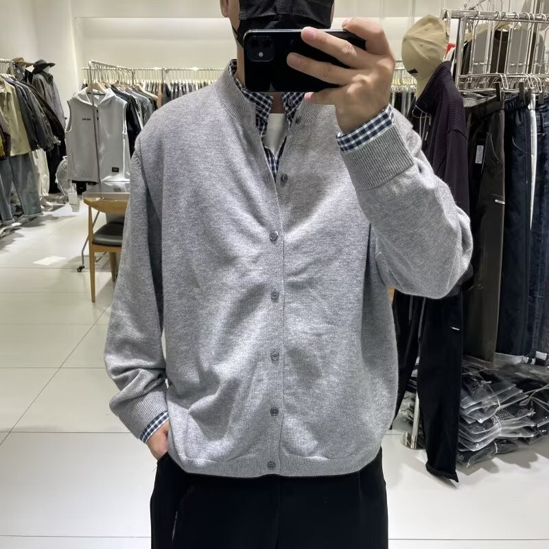 Herren Elegante Strickjacke mit Knopfleiste Drune