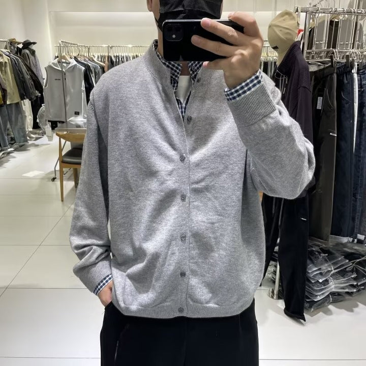 Herren Elegante Strickjacke mit Knopfleiste Drune