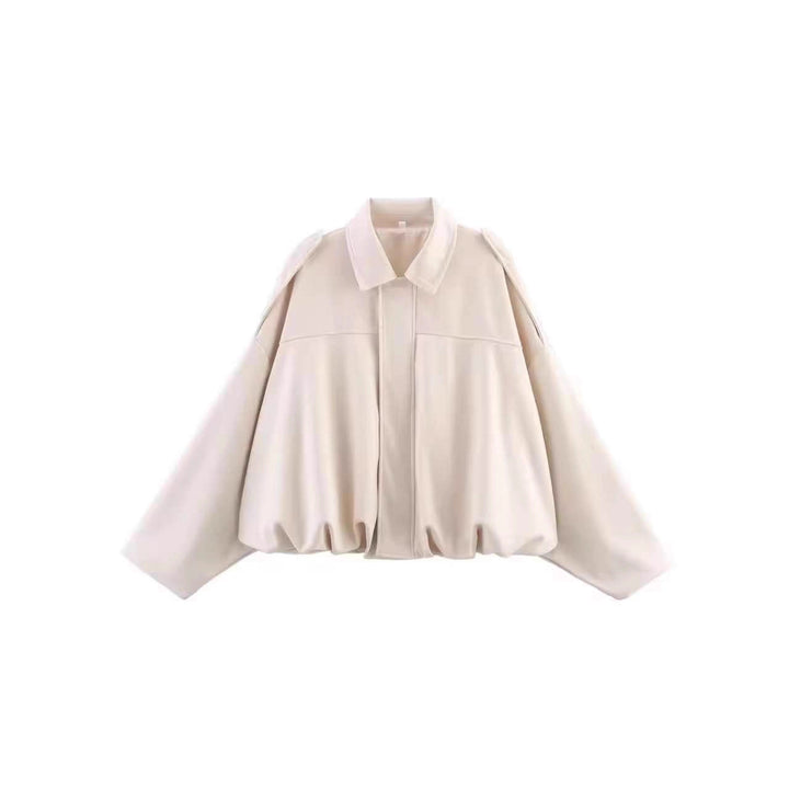 Damen Kurzjacke im Oversize‑Schnitt mit Ballon Saum und Schulterklappen Drune