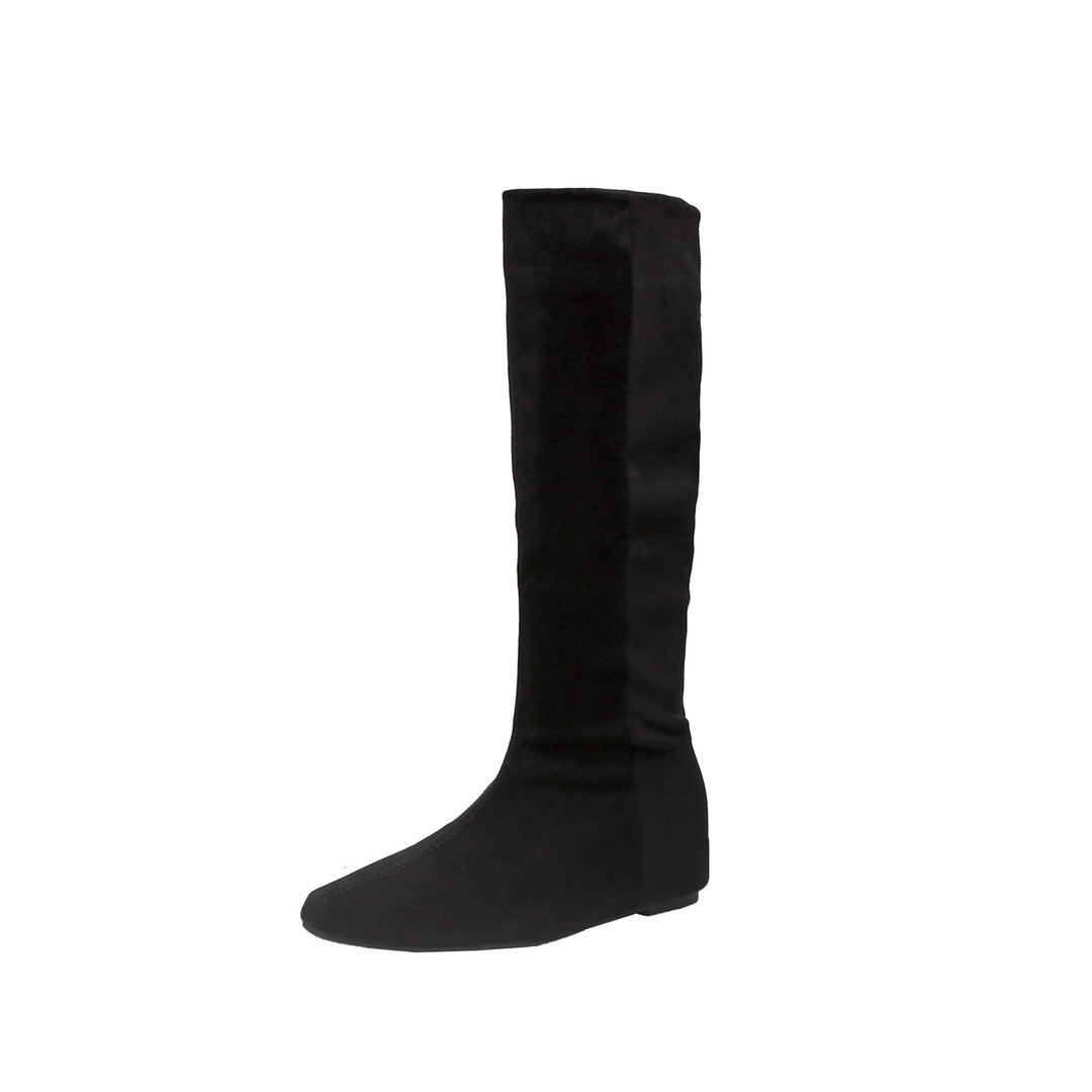 Damen Kniehohe Stiefel mit flacher Sohle und schlanker Schaftform Drune