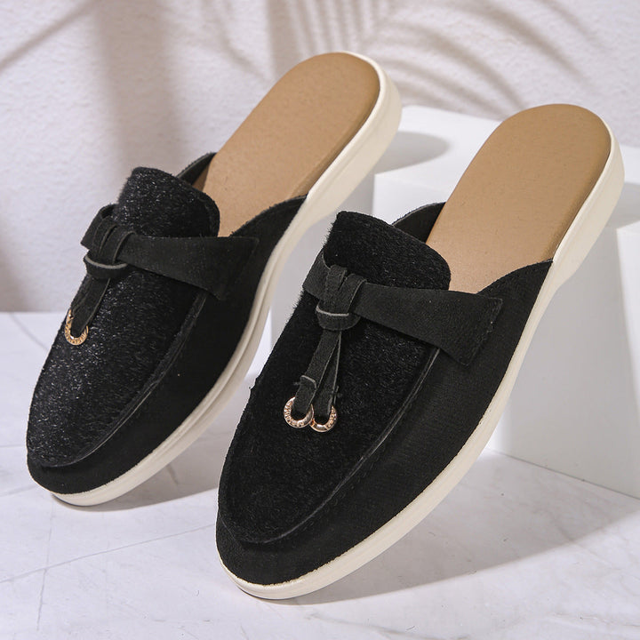 Damen Mokassin-Pantoletten mit elegantem Design und hochwertiger Oberflächenstruktur Drune