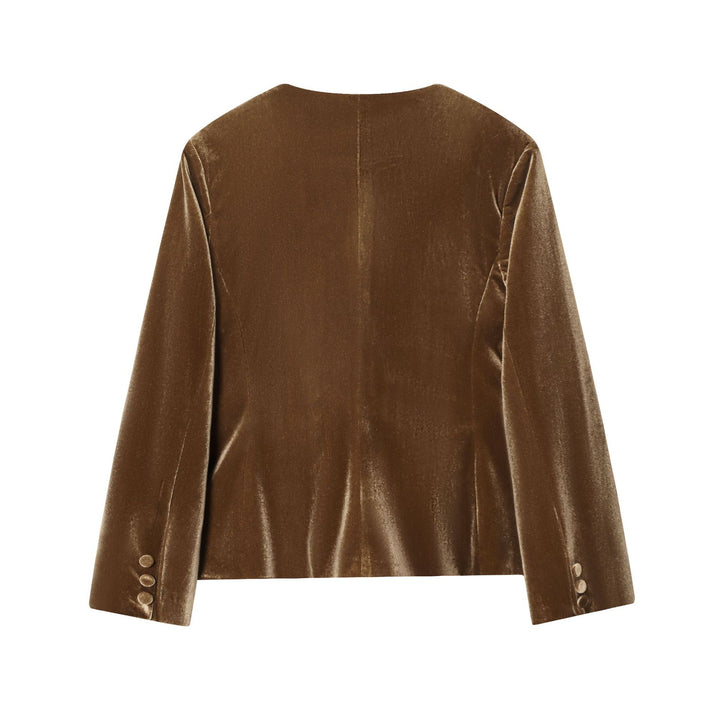 Damen nan weite Samthose mit hoher Taille, Bügelfalte und Eingrifftaschen Drune
