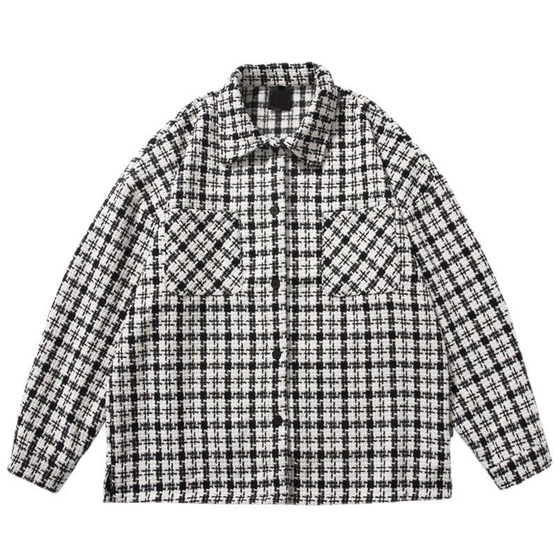 Herren Karierte Überhemdjacke mit zwei aufgesetzten Taschen und modernem Schnitt Drune