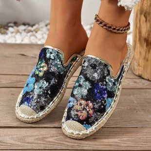 Damen Glitzernde Espadrilles mit bequemer Einlegesohle Drune
