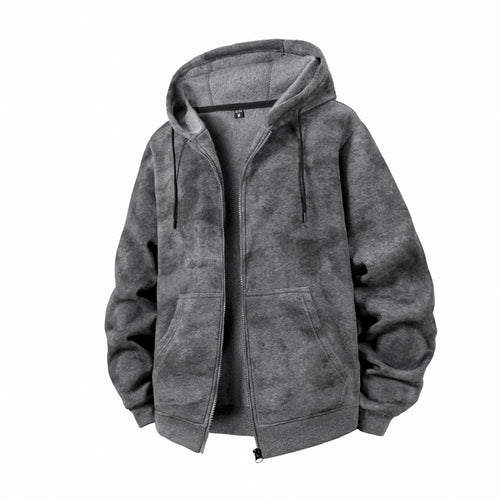 Unisex Oversize Kapuzenzipjacke aus schwerer French-Terry mit Kängurutaschen Drune