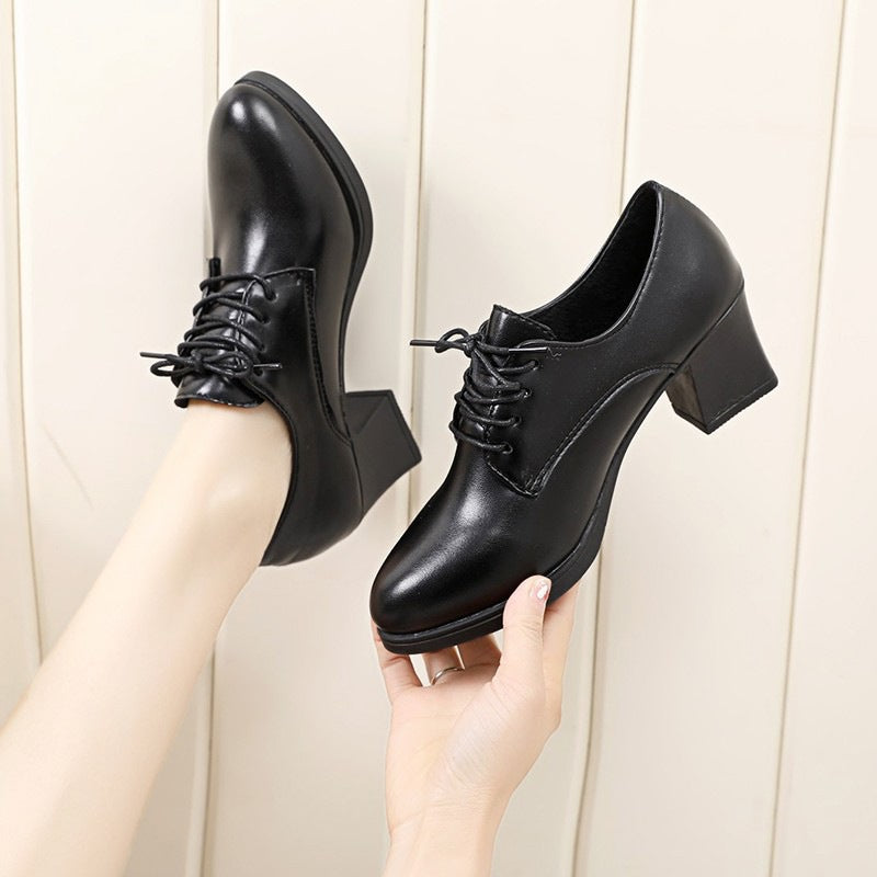Damen elegante Schnürschuhe mit komfortablem Blockabsatz und klassischem Schnitt Drune