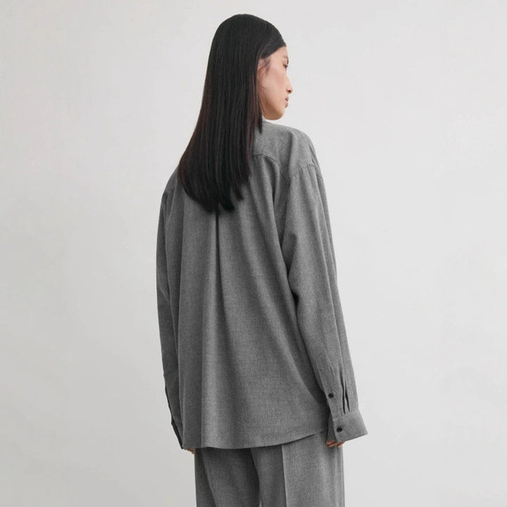 Damen Oversized Hemdbluse mit modernem Schnitt und lässigen Details Drune