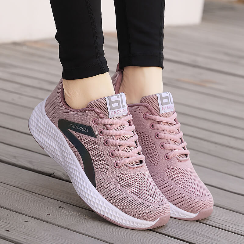 Damen nan nahtloser Strick-Sneaker mit elastischem Einstieg, Waben-Zwischensohle und anatomischem Komfortfußbett Drune