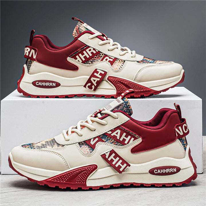 Unisex Plateau-Chunky-Sneaker mit Reptilprägung, gepolstertem Schaft und stoßdämpfender EVA-Zwischensohle Drune