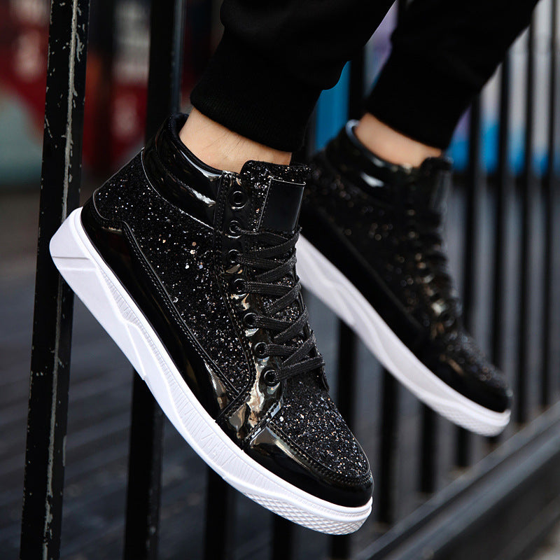 Damen Hochglänzende Sneaker mit glitzerndem Obermaterial und rutschfester Sohle Drune