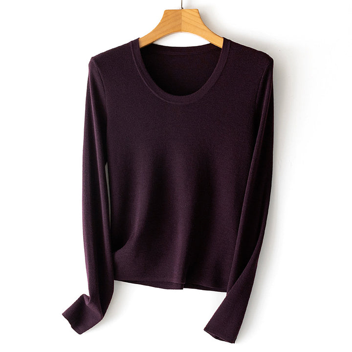 Damen Feinstrick-Langarmshirt mit Rundhalsausschnitt und leichter A-Linie Drune