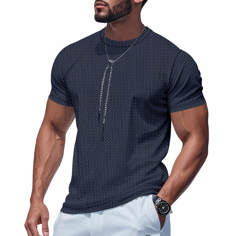 Herren Kurzarm T-Shirt mit strukturiertem Design und atmungsaktiver Baumwolle Drune