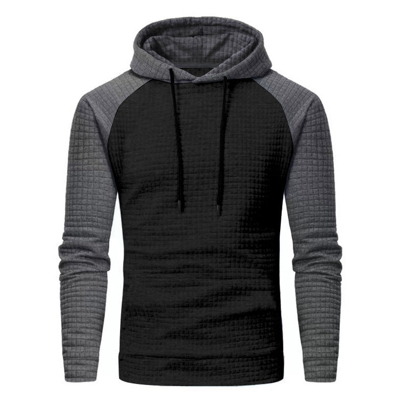 Herren Texturiertes Kapuzen‑Sweatshirt mit Waffelstruktur und Raglanärmeln Drune