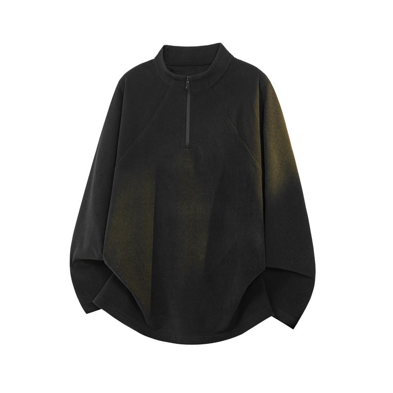 Damen modischer Stehkragen Pullover mit Reißverschluss Drune