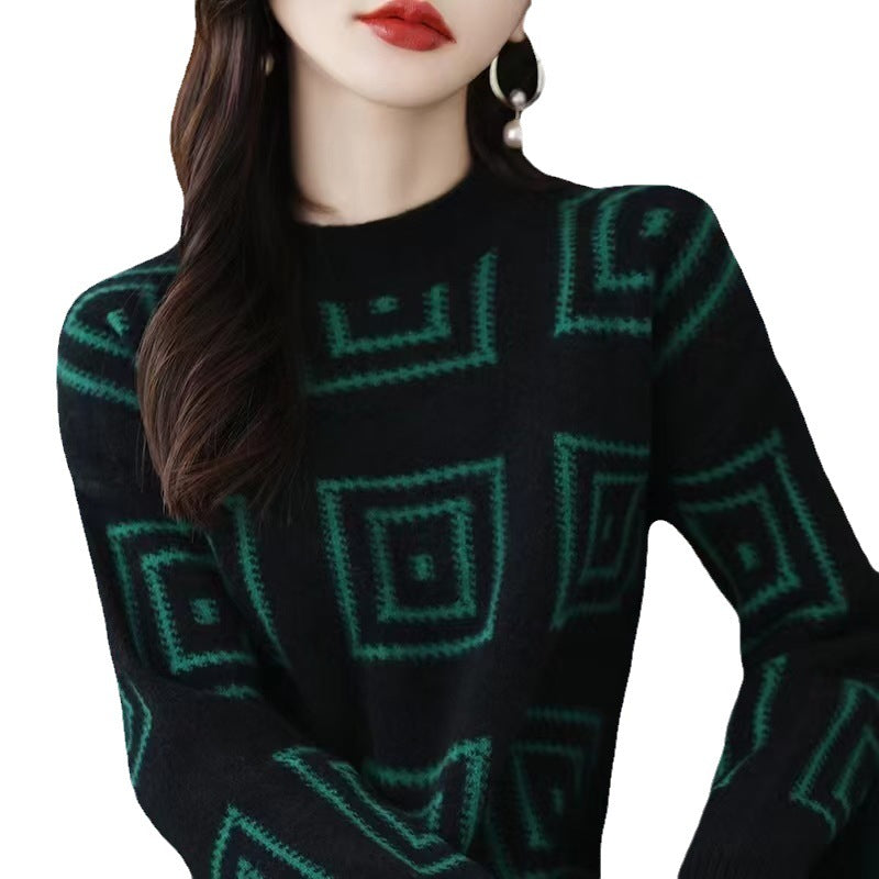 Damen gemusterter Pullover Drune