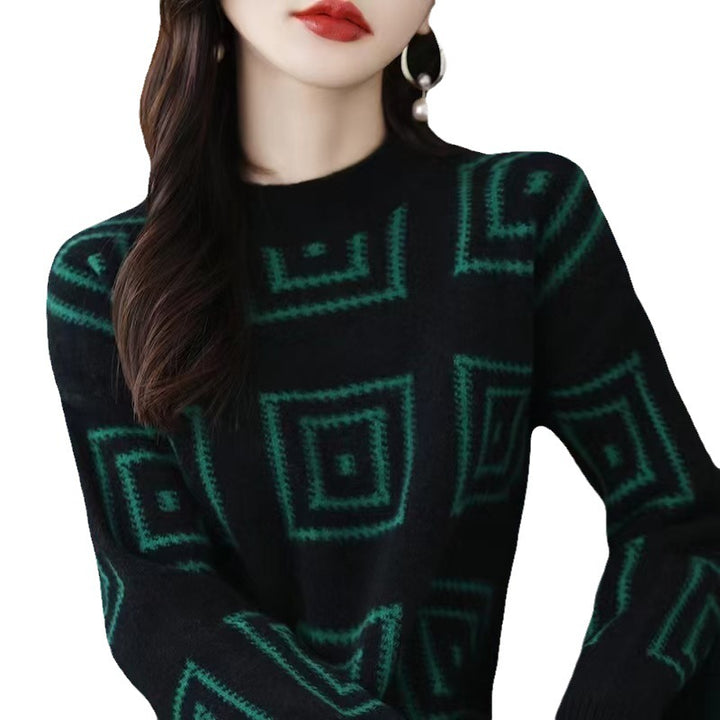 Damen gemusterter Pullover Drune