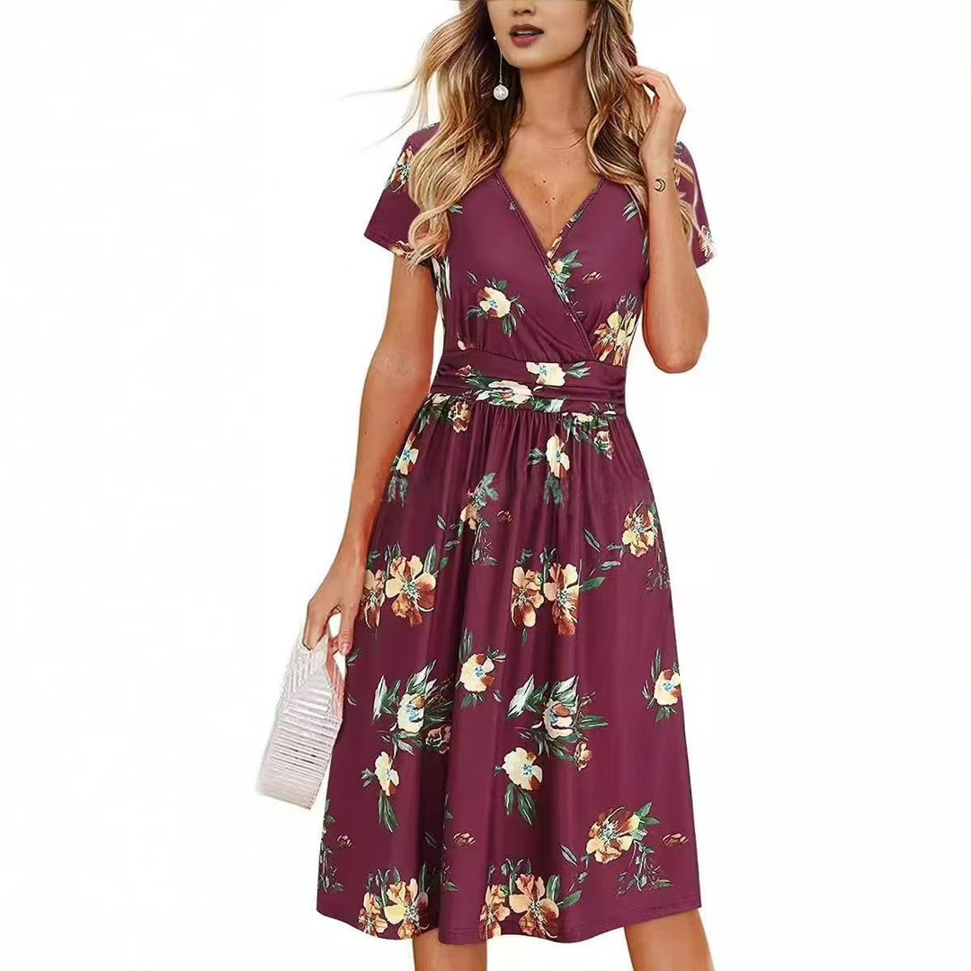 Damen Sommerkleid mit floralen Mustern Drune