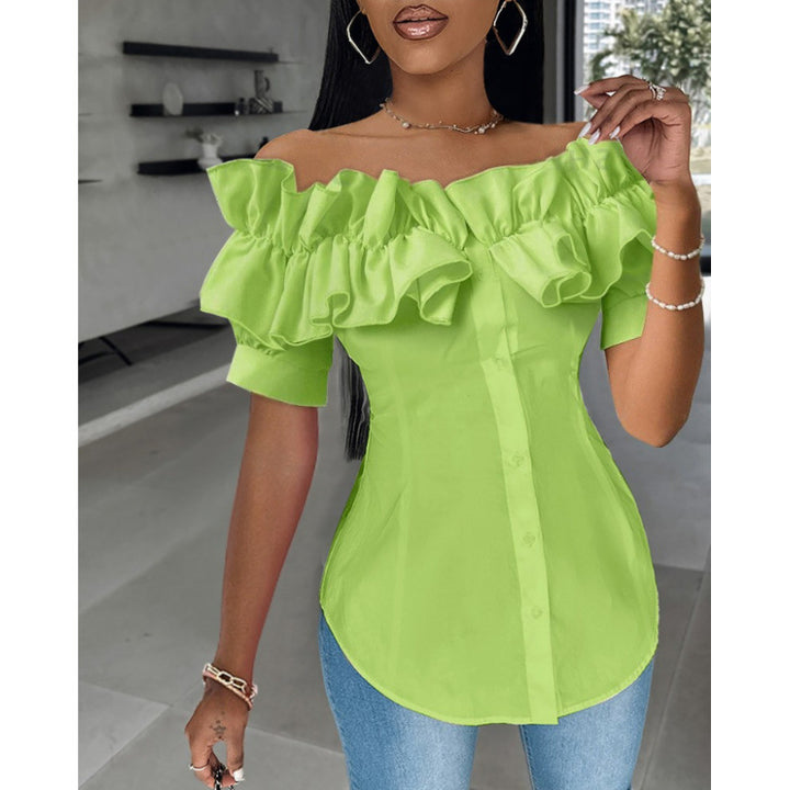 Damen Off-Shoulder Rüschbluse Drune
